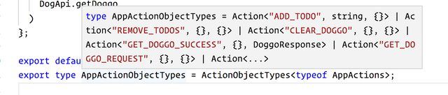 action object types automatically inferred
